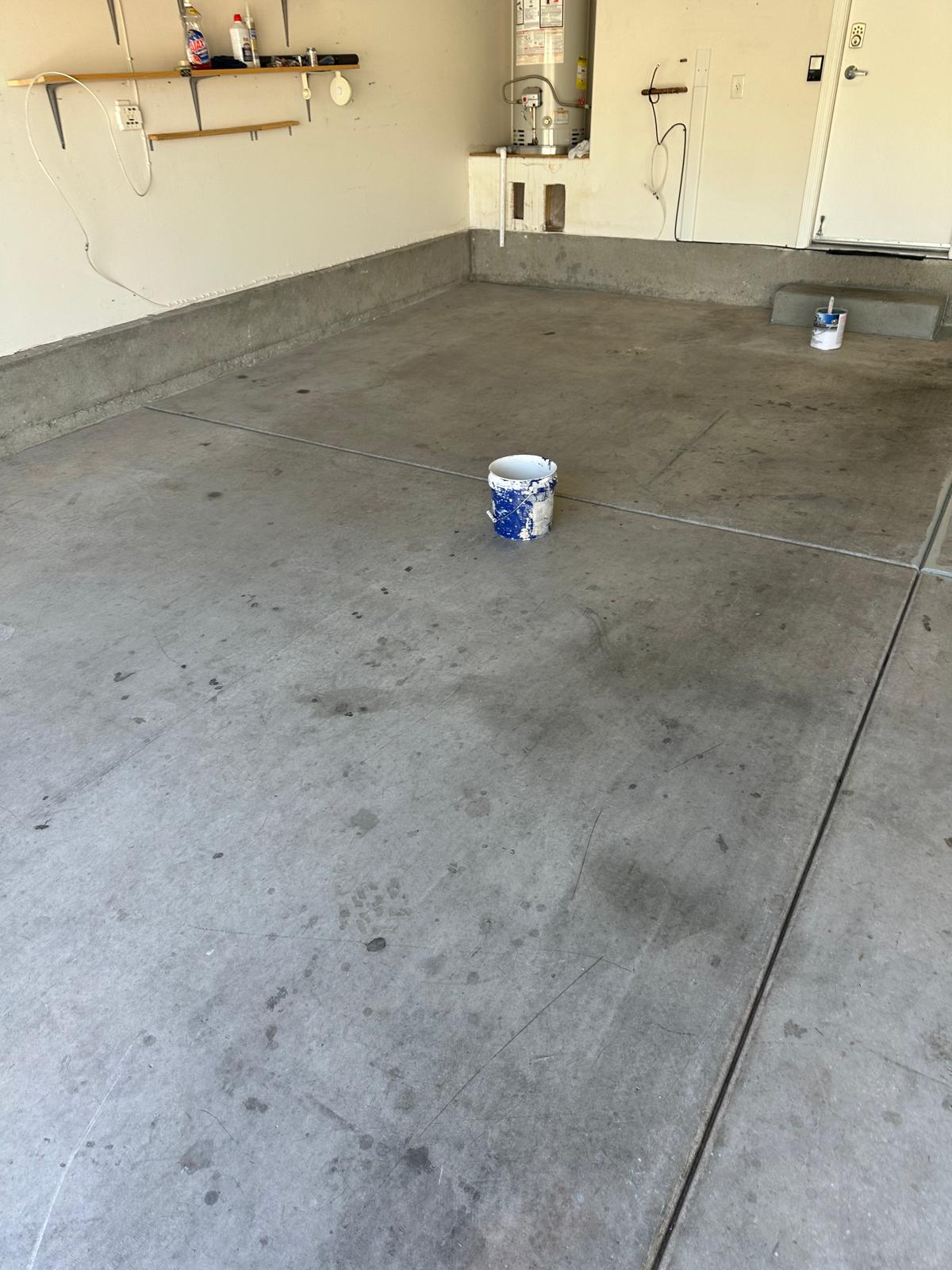 Garage concrete floor before coating