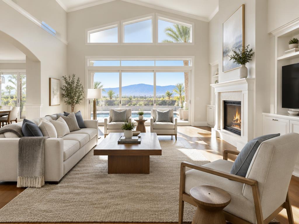 Bright finished residential interior with clean painted walls and trim